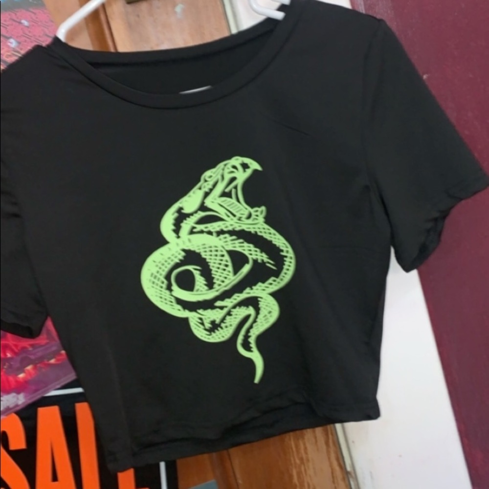 green and black dragon tee